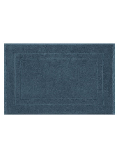 Tapis de bain Elea bleu ardoise 50x80 en coton absorbant