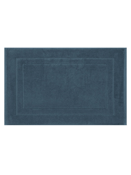 Tapis de bain Elea bleu ardoise 50x80 en coton absorbant