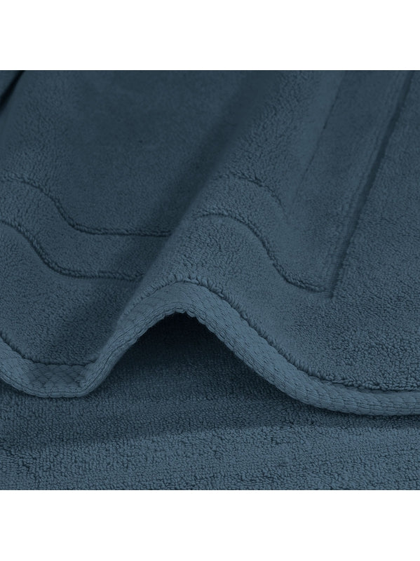 Tapis de bain Elea bleu ardoise 50x80 en coton absorbant