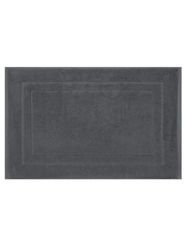 Tapis de bain Elea en coton zéro twist carbone anthracite 50x80 cm