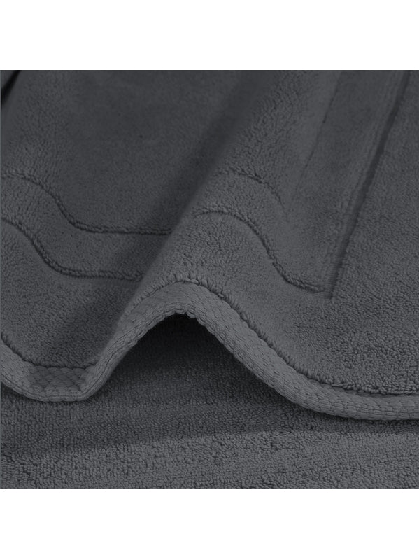 Tapis de bain Elea en coton zéro twist carbone anthracite 50x80 cm