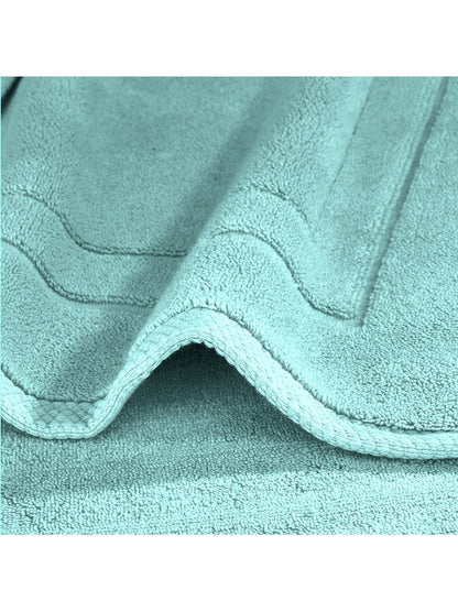 Tapis de bain Elea Curacao bleu 50x80 en 100% coton