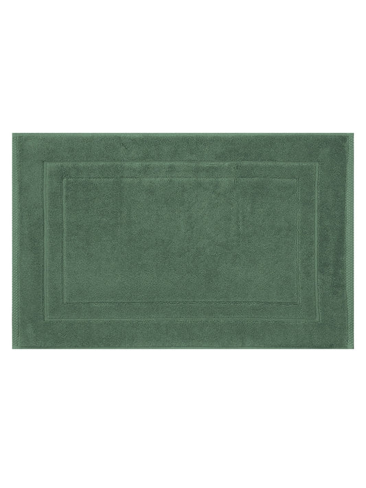 Tapis de bain Éléa kaki 50x80 cm en coton, teinte verte naturelle