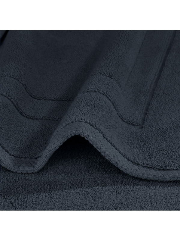 Tapis de bain Elea Navy 50x80 cm en coton 900 g/m², coloris marine uni