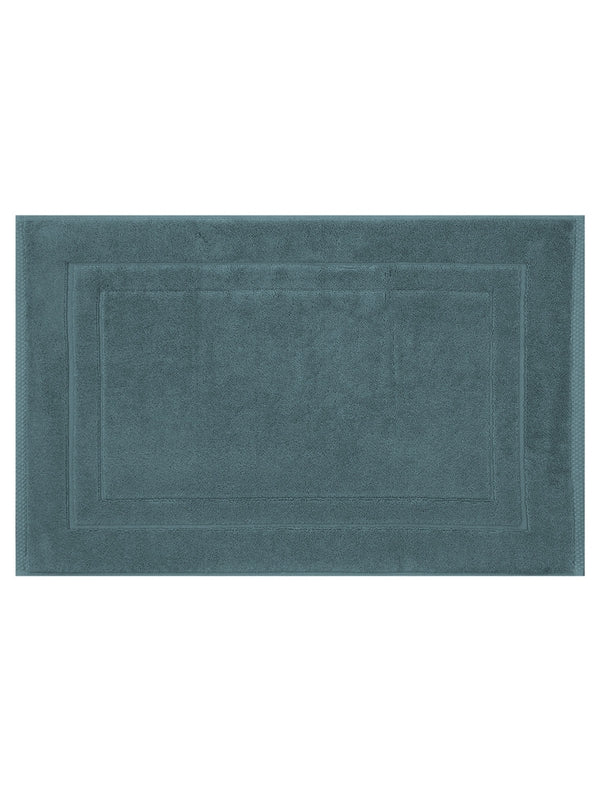 Tapis de bain Elea 50x80 cm en coton bleu pétrole, épais 900 g/m²