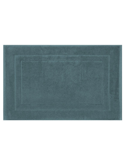 Tapis de bain Elea 50x80 cm en coton bleu pétrole, épais 900 g/m²