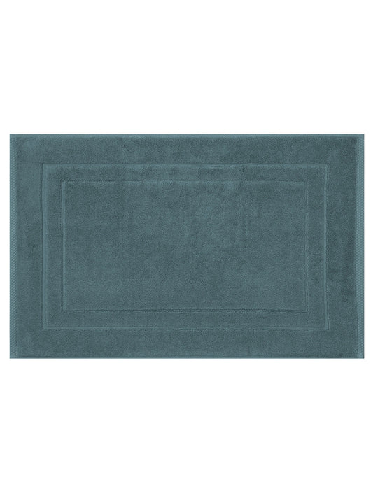 Tapis de bain Elea 50x80 cm en coton bleu pétrole, épais 900 g/m²