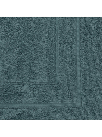 Tapis de bain Elea 50x80 cm en coton bleu pétrole, épais 900 g/m²