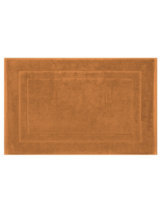 Tapis de bain Elea rouille 50x80 cm en coton avec finition ourlet
