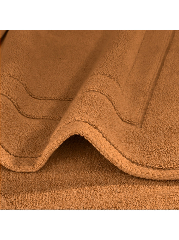 Tapis de bain Elea rouille 50x80 cm en coton avec finition ourlet