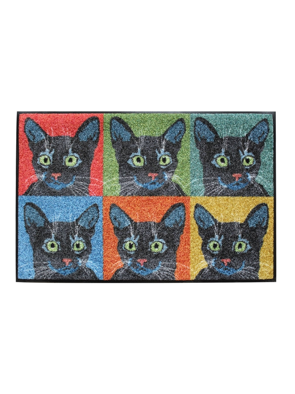 TAPIS DECOR CHATS POP ART MULTICOLORE