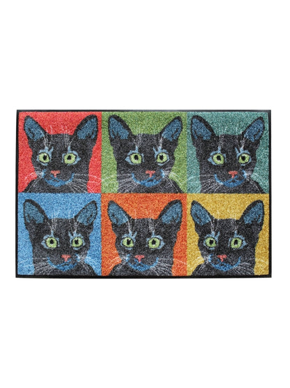 TAPIS DECOR CHATS POP ART MULTICOLORE
