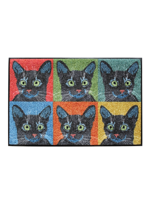 TAPIS DECOR CHATS POP ART MULTICOLORE
