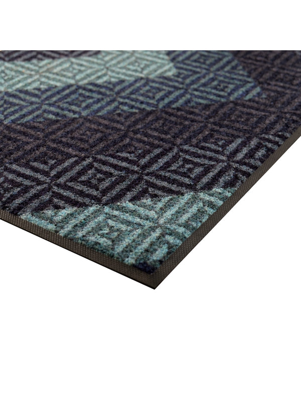 TAPIS DECOR CHEVRONS BLEU