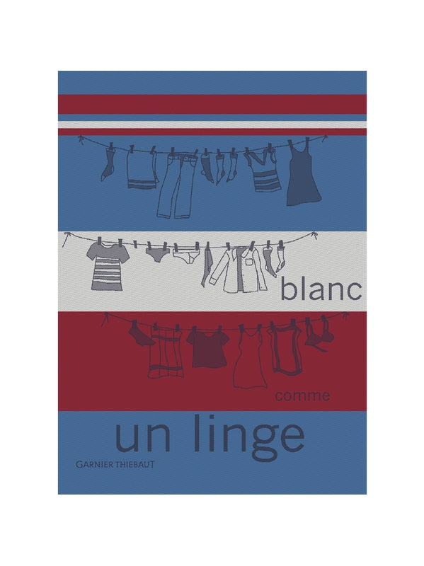 Torchon de cuisine 50x70 cm en coton bleu style tricolore