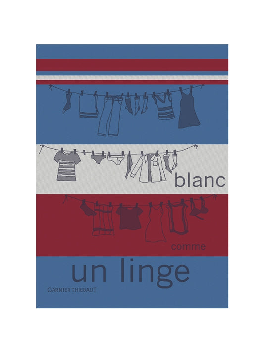 Torchon de cuisine 50x70 cm en coton bleu style tricolore