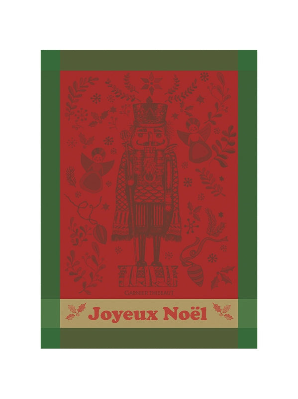 Torchon de Noël casse-noisette rouge 56x77 cm en coton 100%