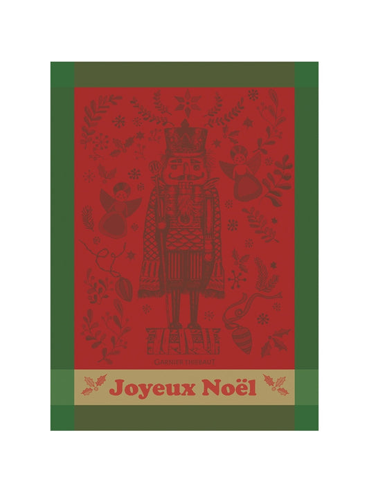 Torchon de Noël casse-noisette rouge 56x77 cm en coton 100%