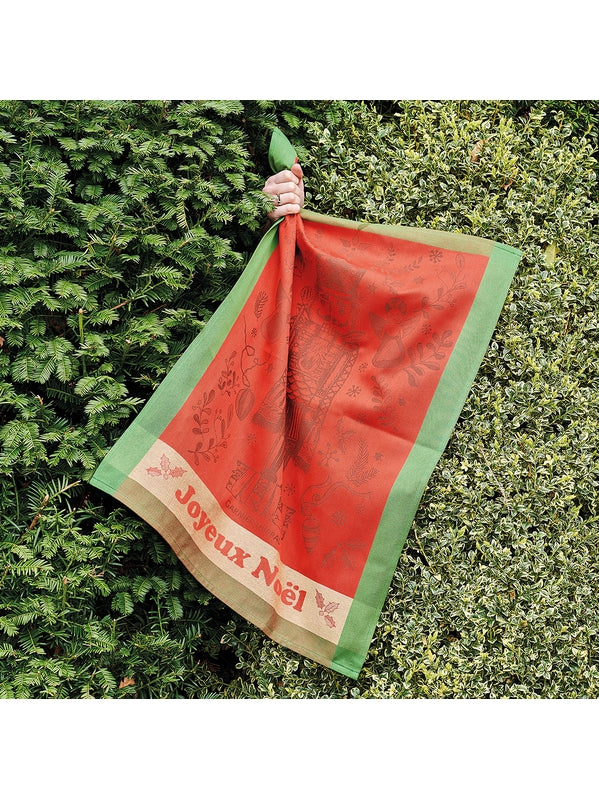 Torchon de Noël casse-noisette rouge 56x77 cm en coton 100%