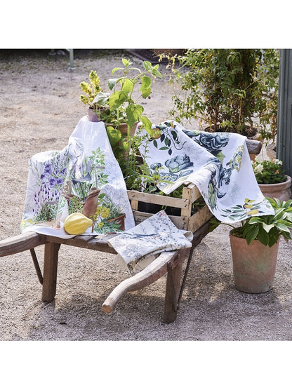 Torchon cuisine Jardin Aromatique Provence multicolore 50x70 en coton lin