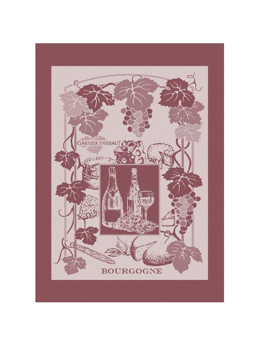 Torchon de cuisine La Bourgogne bordeaux en coton 50x70 cm