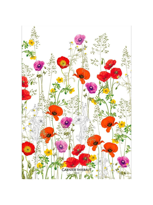 Torchon Les coquelicots violet - Garnier Thiebaut