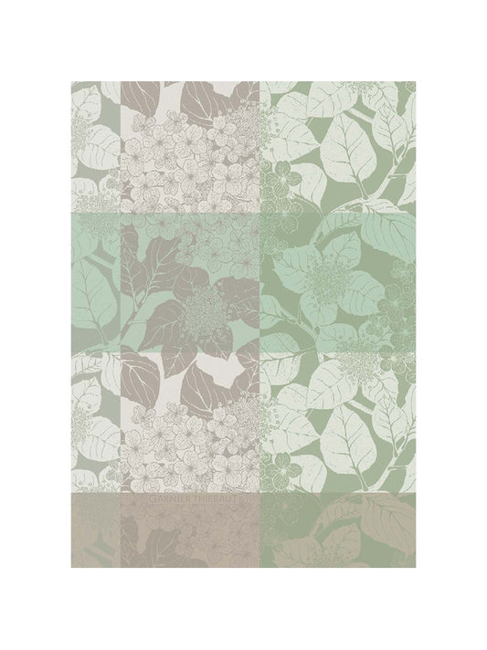 Torchon Mille Hortensias Verde 50x70 - GARNIER