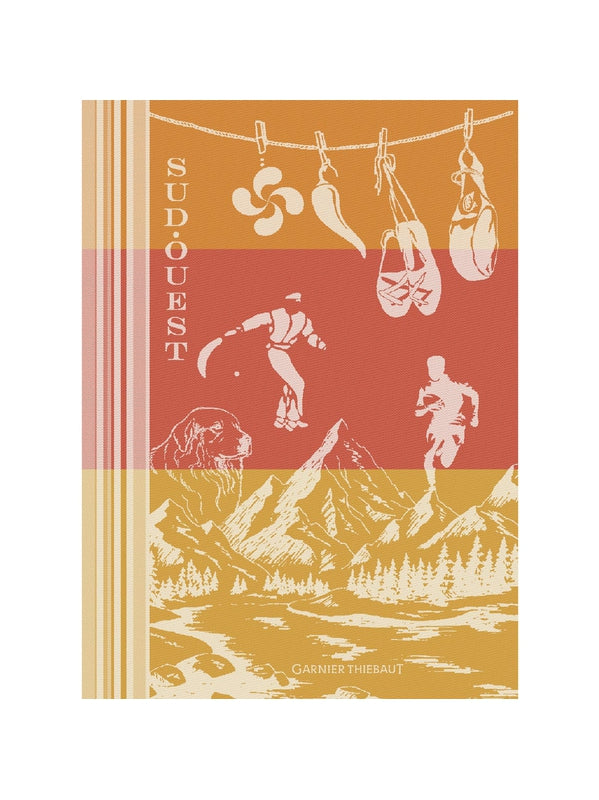 TORCHON 50x70 SUD OUEST ORANGE SANGUINE