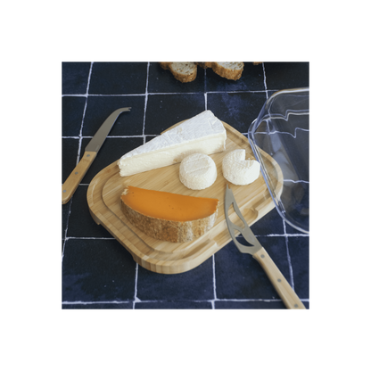 Boîte à Fromage en Verre et Bambou - Pebbly