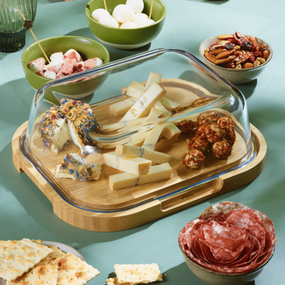 Boîte à Fromage en Verre et Bambou - Pebbly