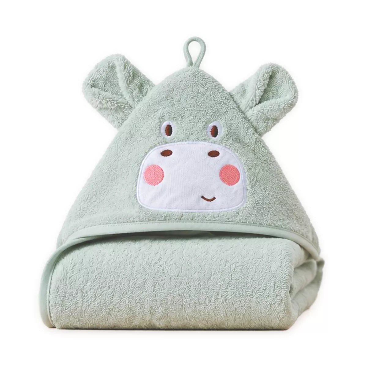 Cape de bain Petit hippo vert d'eau - Garnier-Thiebaut