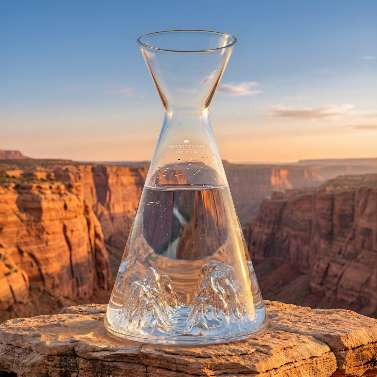 Carafe à eau en verre borosilicate avec relief du Grand Canyon