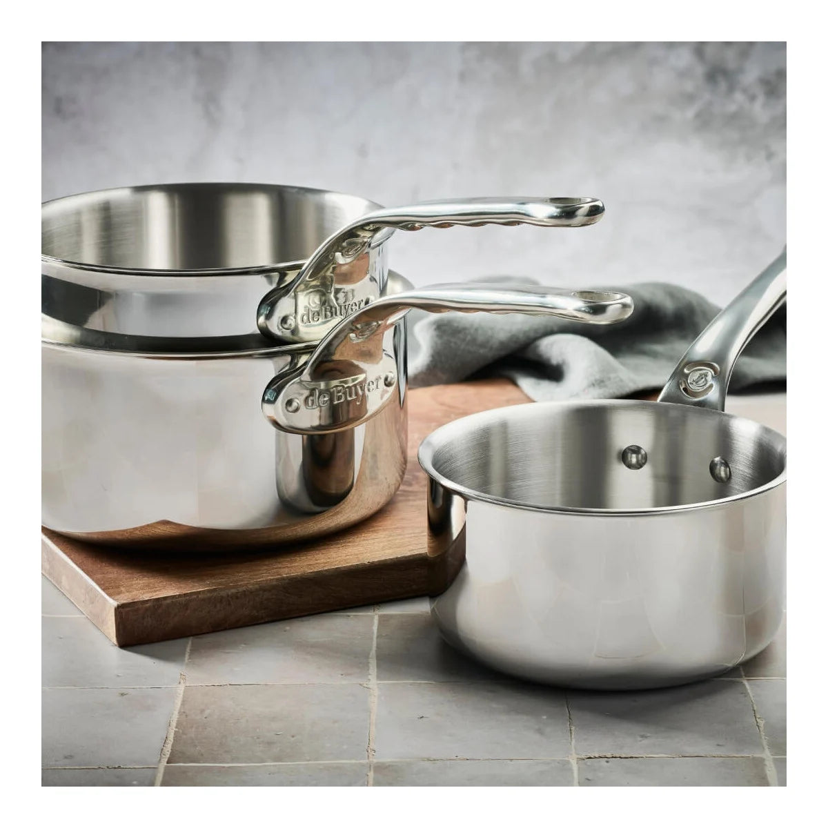Série de 3 casseroles en inox Affinity - De Buyer