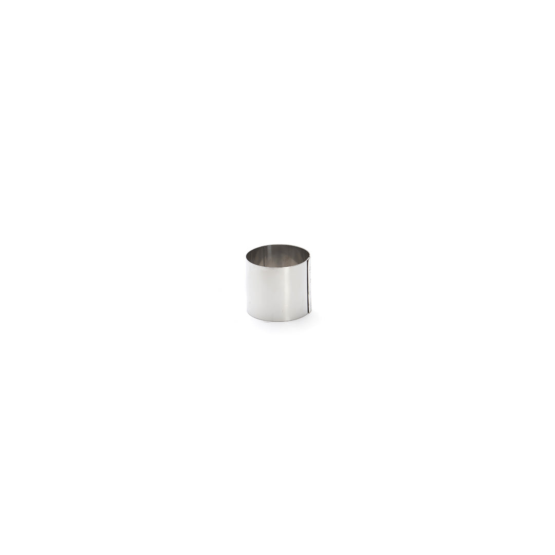 Cercle à entremets rond inox H.4,5cm De Buyer - Acier inoxydable qualité ressort, hauteur 4,5 cm
