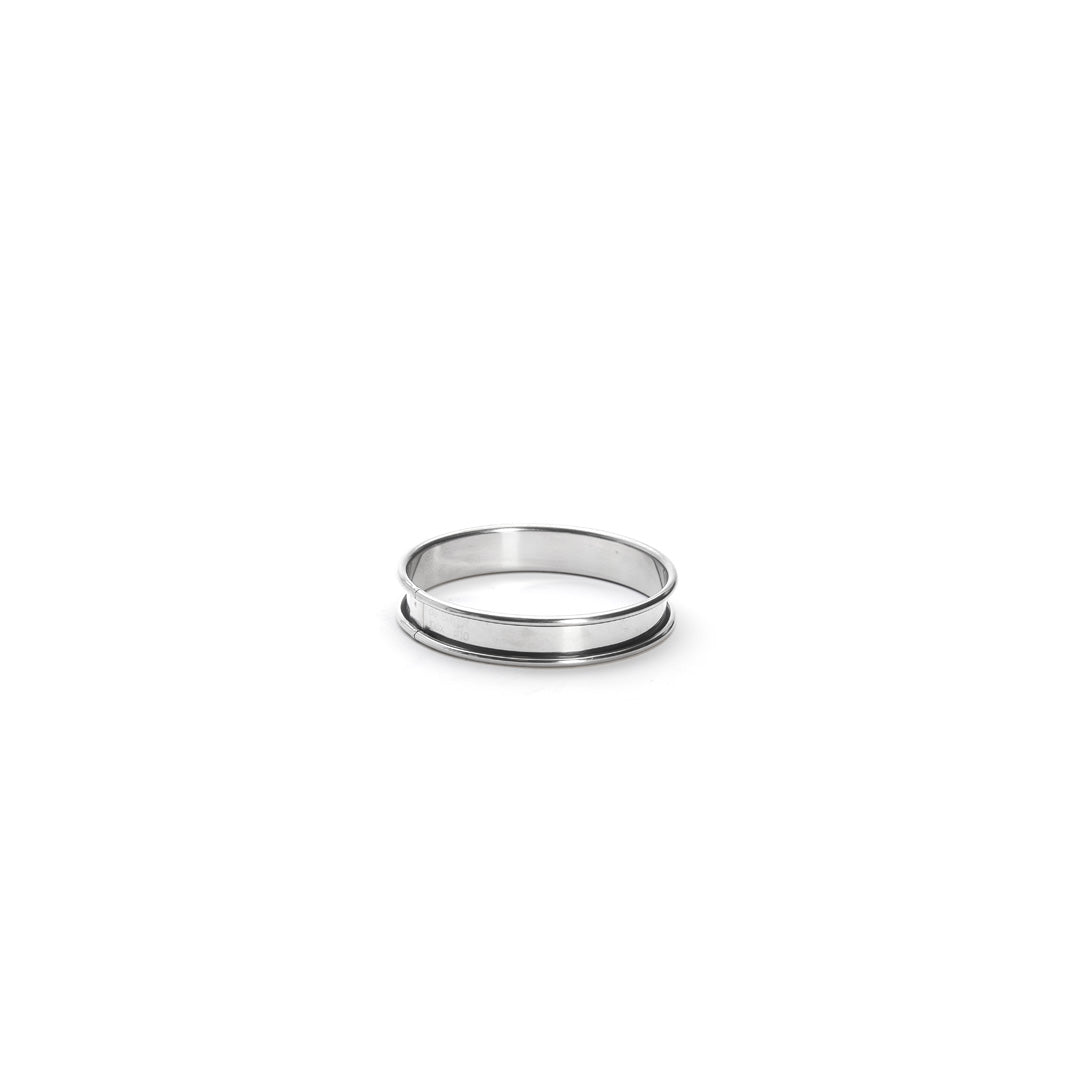 Cercle à tarte rond inox bord roulé H.2cm De Buyer - Acier inoxydable qualité ressort