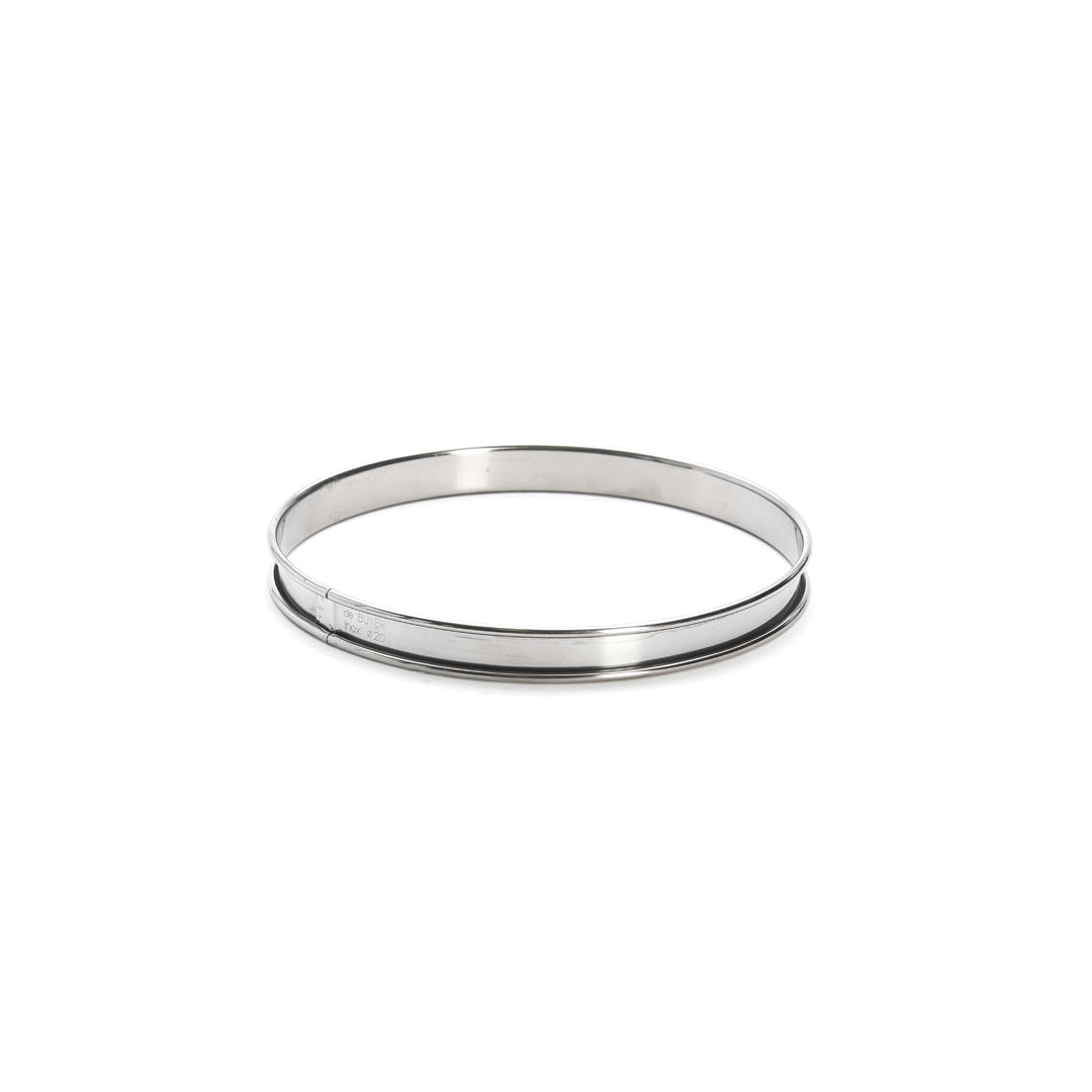 Cercle à tarte rond inox bord roulé H.2cm De Buyer - Acier inoxydable qualité ressort