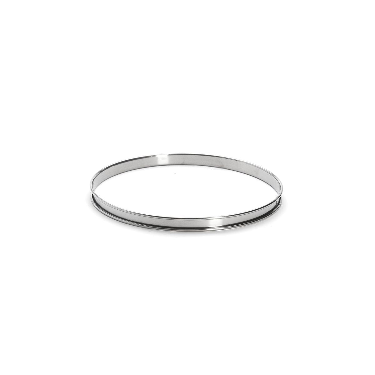 Cercle à tarte rond inox bord roulé H.2cm De Buyer - Acier inoxydable qualité ressort