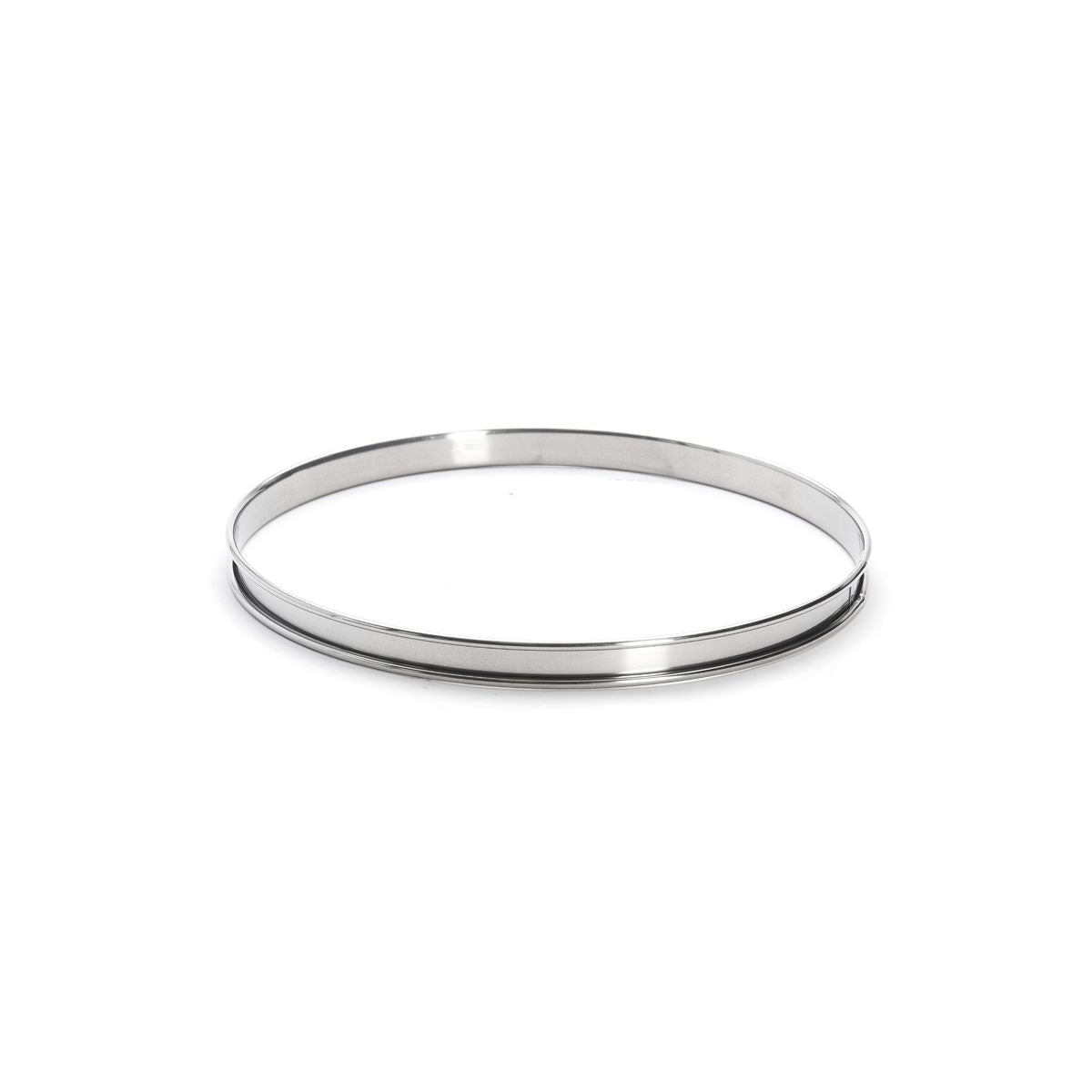 Cercle à tarte rond inox bord roulé H.2cm De Buyer - Acier inoxydable qualité ressort