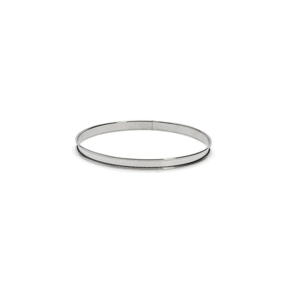 Cercle à tarte rond inox perforé bord roulé H.2cm De Buyer - Acier inoxydable qualité ressort, perforé