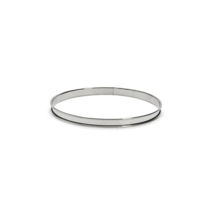 Cercle à tarte rond inox perforé bord roulé H.2cm De Buyer - Acier inoxydable qualité ressort, perforé