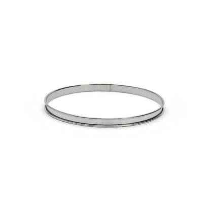 Cercle à tarte rond inox perforé bord roulé H.2cm De Buyer - Acier inoxydable qualité ressort, perforé