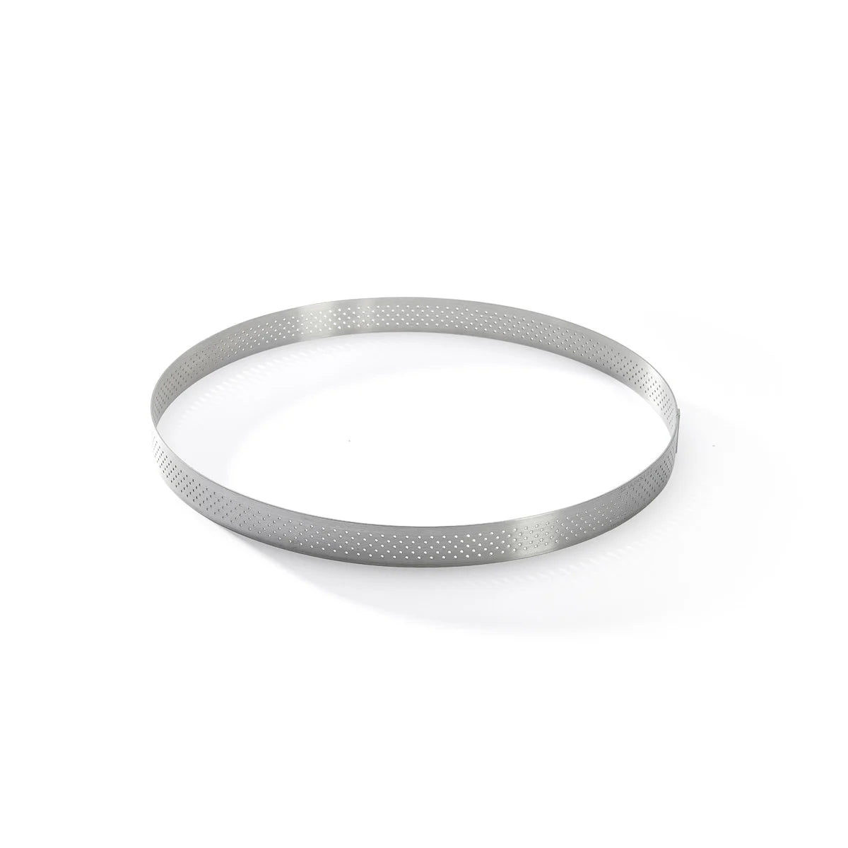 Cercle à tarte rond VALRHONA, inox perforé Ht 2 cm - De Buyer