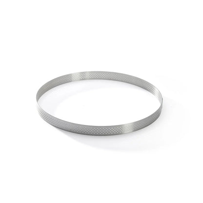 Cercle à tarte rond VALRHONA, inox perforé Ht 2 cm - De Buyer