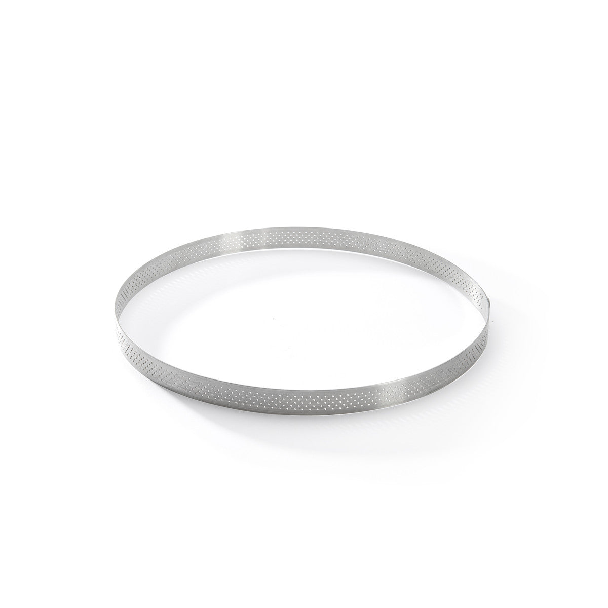 Cercle à tarte rond VALRHONA, inox perforé Ht 2 cm - De Buyer