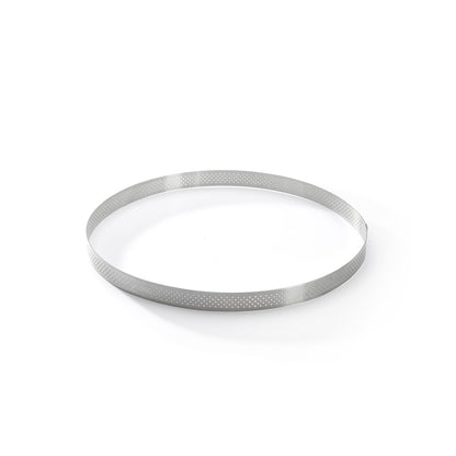 Cercle à tarte rond VALRHONA, inox perforé Ht 2 cm - De Buyer
