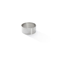 Cercle à tarte rond VALRHONA, inox perforé Ht 3,5 cm - De Buyer