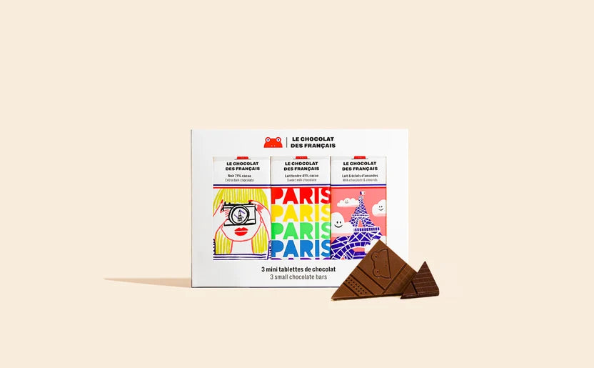 Coffret de 3 mini tablettes chocolat au lait & noir Bio - Le Chocolat des Français