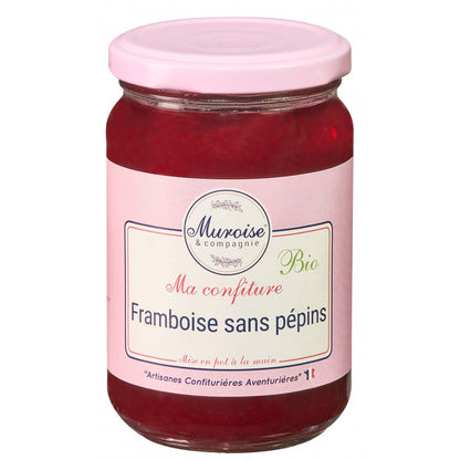 Confiture artisanale de framboise sans pépin bio - 350 g - Muroise & Compagnie
