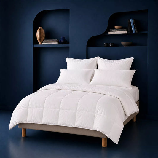 Couette modulable tempérée en percale de coton - boutons-pression tout autour