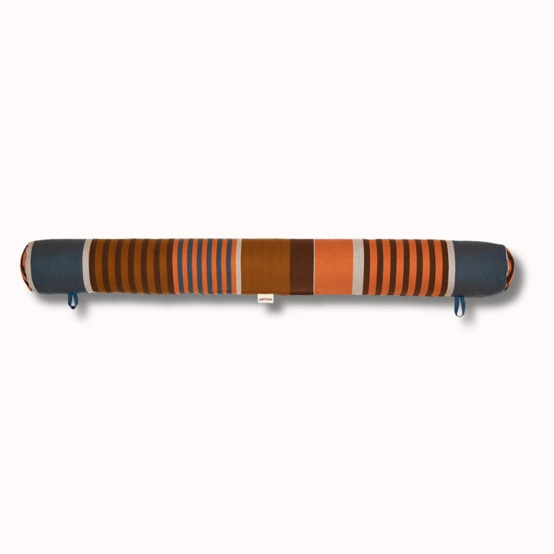 Coupe-froid Artiga Bats - rayures pétrole, chocolat, orange et caramel
